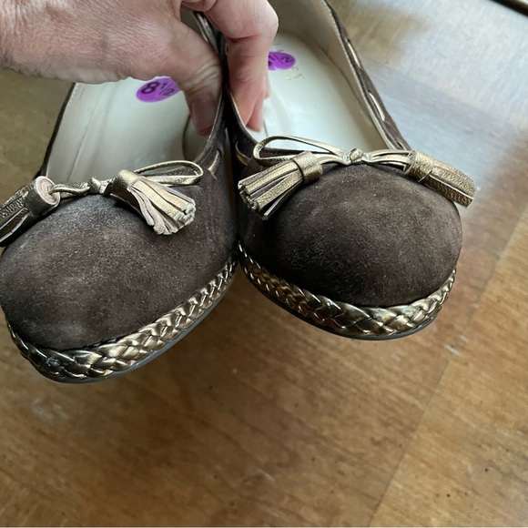 Lauren Ralph Lauren Brown Suede Wedge Heels Cambree - Picture 4 of 10